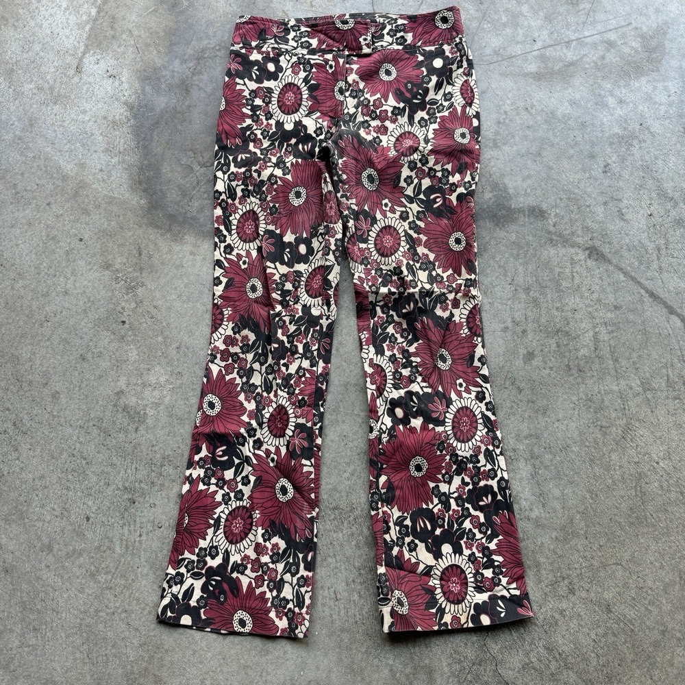 Vintage Anthropologie Women's Floral Pant Size 6 Preowned Multicolor Hippie Rave